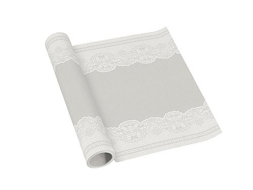 Pânză de masă decorată cu model argintiu - 40 cm x 5 m - 1 buc.