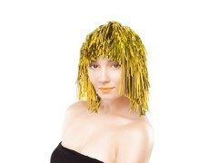 Peruca cu folie - aurie.