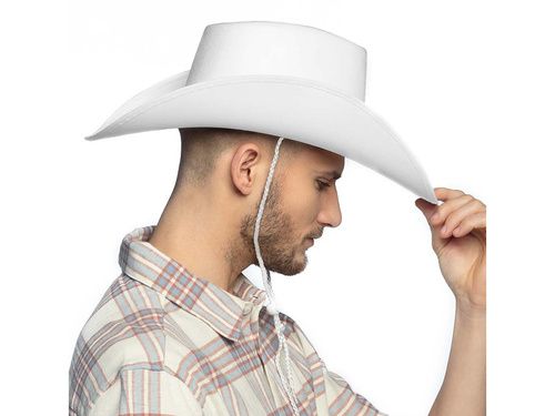 Pălărie albă de cowboy - 1 buc.