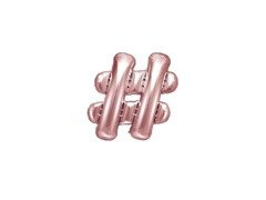 Balon din folie semn "#" roz și auriu - 35 cm