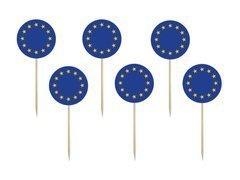 Cake pops cu steagul Uniunii Europene - 6 buc.