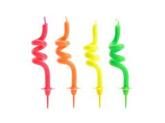 Lumânări spiralate colorate - 8 cm - 4 buc.