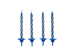 Lumânări aniversare - albastru - 24 buc.