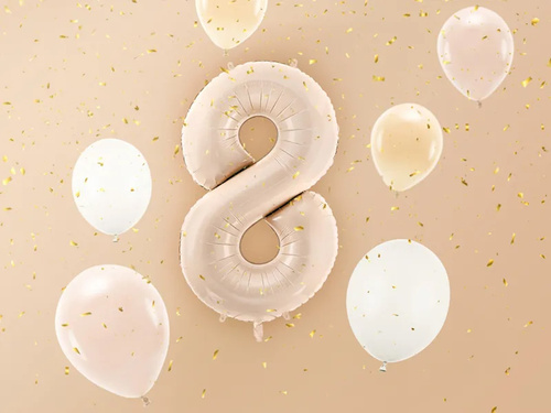 Balon din folie numărul 8 bej închis - 72 cm - 1 buc.