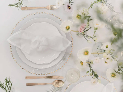 Șervețele de pânză albe - 40 cm - 4 buc.