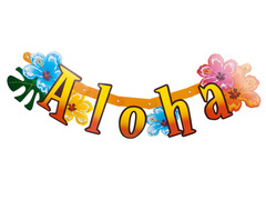 Banner Hawaiian Aloha - 83 cm - 1 buc.