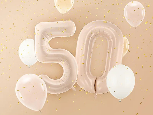 Balon din folie numărul 5 bej închis - 72 cm - 1 buc.