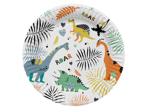 Farfurii aniversare dinozauri - 23 cm - 8 buc.