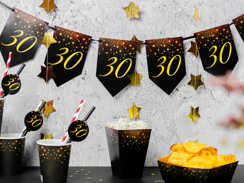 Banner cu stegulețe „Sparkling” pentru aniversarea de 30 de ani – 5 m.