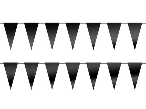 Banner ghirlanda steaguri negru - 500 cm