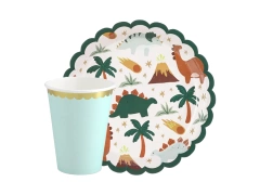 Set de aniversări din hârtie în dinozauri - 24 buc.