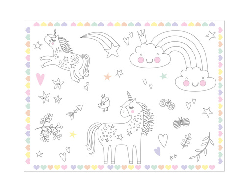 Unicorn carte de colorat - 6 buc.