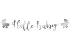Hello Baby banner argint - 110 cm - 1 buc.