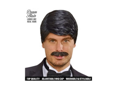 Peruca neagră Playboy Dream Hair cu mustață
