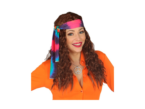 Peruca hippie maro cu bentiță