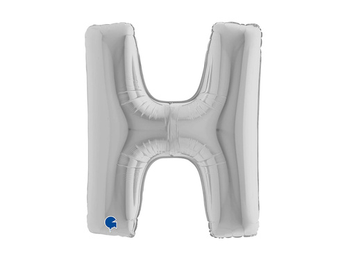 Balon din folie litera H argintiu - 40" - 1 buc.