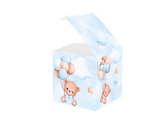 Cutii de oaspeți albastru Ursuleți Teddy cu baloane - 6 buc.