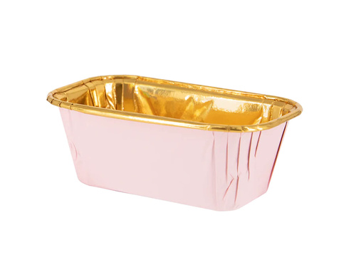 Mini forme pentru clătite roz și auriu - 11 x 4 cm - 10 buc.