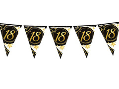 Steag negru banner pentru a 18-a aniversare - 300 cm - 1 buc.