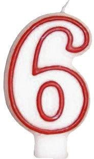 Lumânări numerice cu margine roșie - 60 - șaizeci - 2 buc.