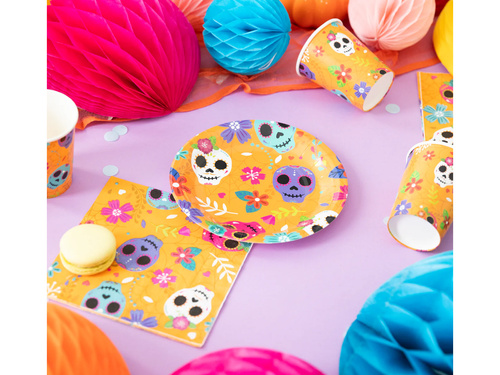 Farfurii de Halloween Mexican Skull - 18 cm - 6 buc.