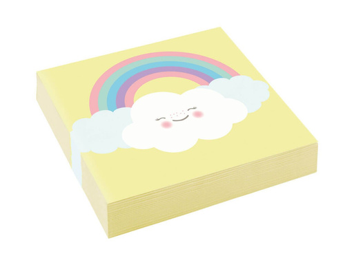 Șervețele aniversare Rainbow și Cloud - 25 cm - 20 buc.