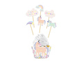 Set decorațiuni pentru prăjituri Unicorn - 12 buc.