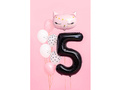 Balon din folie numărul 5 negru - 86 cm - 1 buc.
