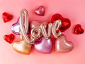 Balon din folie roz auriu Love word - 108 cm - 1 buc.