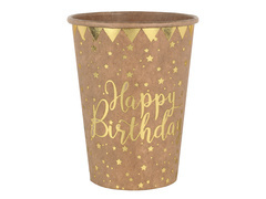 Cupe kraft Happy Birthday - 270 ml - 10 buc.