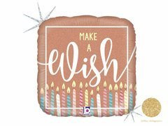 Fă-ți o dorință balon roz cu foiță de aur - 46 cm - 1 buc.