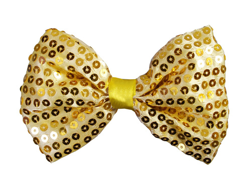 Papion cu paiete aurii - 11 cm - 1 buc.