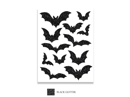 Abțibilduri strălucitoare Halloween Bat - 1 buc.