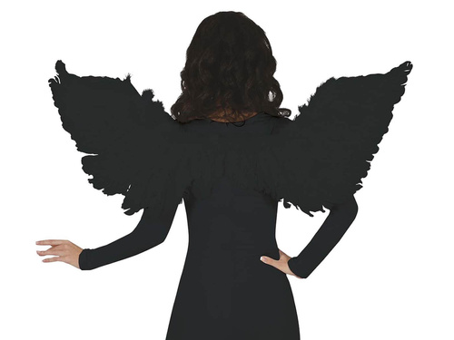 Aripi de înger negru cu pene - 106 cm - 1 buc.