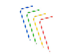 Paie de hârtie cu dungi, culori mixte - 100 buc.