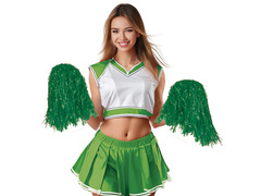 Pompoane verzi pentru majorete - 2 buc.