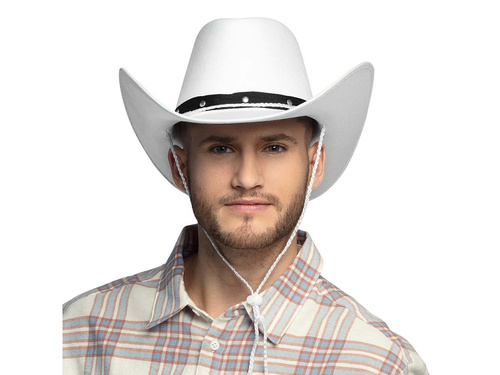 Pălărie albă de cowboy - 1 buc.