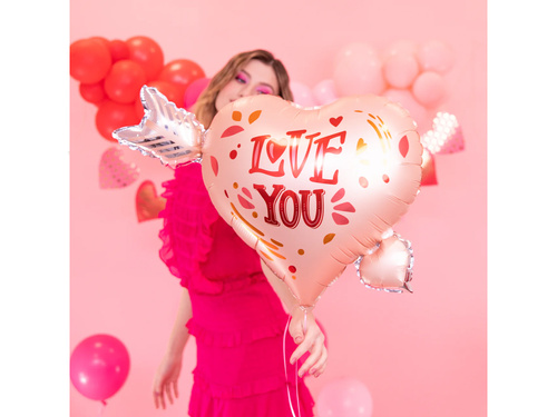 Balon din folie Inimă cu săgeată - 69x54 cm - 1 buc.