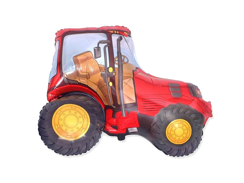 Tractor roșu balon folie - 73 x 95 cm - 1 buc.