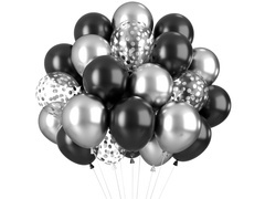 Set baloane negre și argintii - 26 buc.