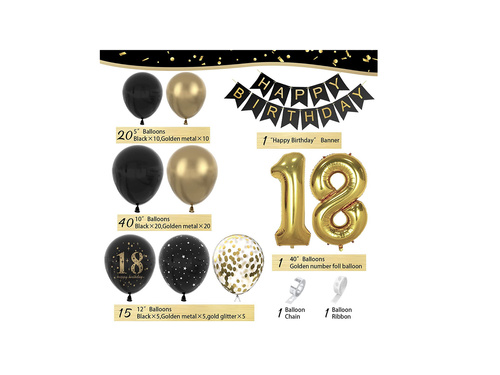 Optsprezece baloane set baloane ghirlandă - 80 buc.