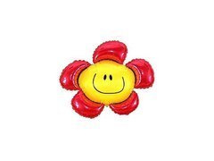 Balon din folie Floare rosie de lipit - 34 x 37 cm