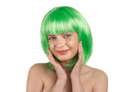 Peruca cu franjuri Verde neon - 1 buc.