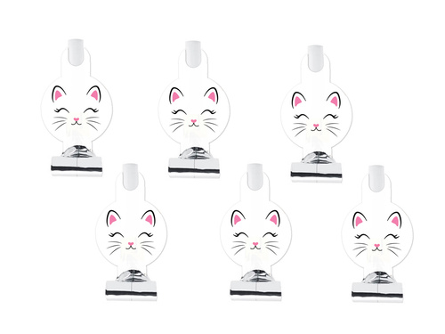 Fluierături trompetă Roll-up pisoi - 6 buc