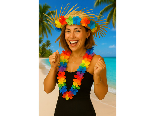 Pălărie hawaiiană cu flori - 1 buc.