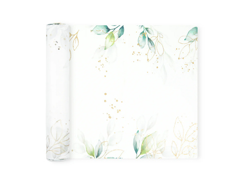 Suport de masă cu frunze verzi - 28 cm x 275 cm - 1 buc.