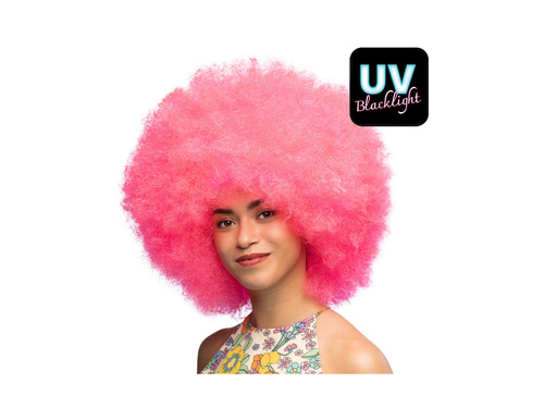 Peruca Afro Sugar roz neon