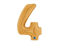 Balon din folie numărul 4 auriu - 26" - 1 buc.