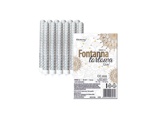 Fântână de tort argintie - 12 cm - 12 buc.