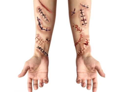 Tatuaje lavabile Halloween Scars - 12 buc.